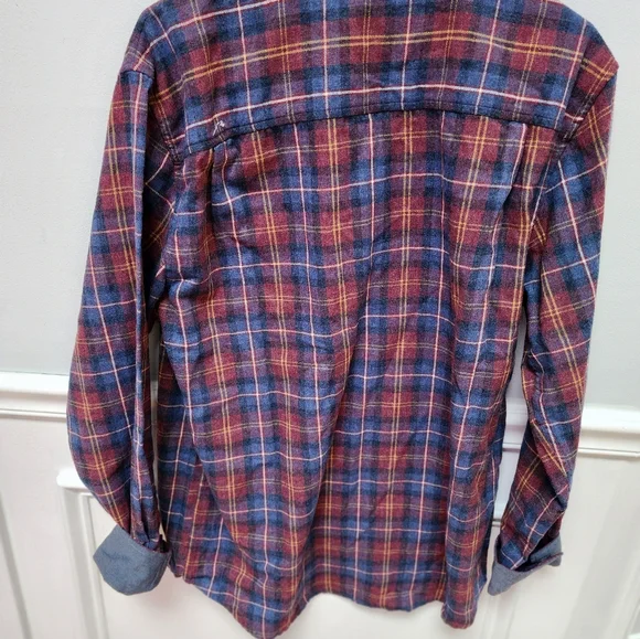 Plaid Men's Shirt - Blue and Red - Picture 2 of 4